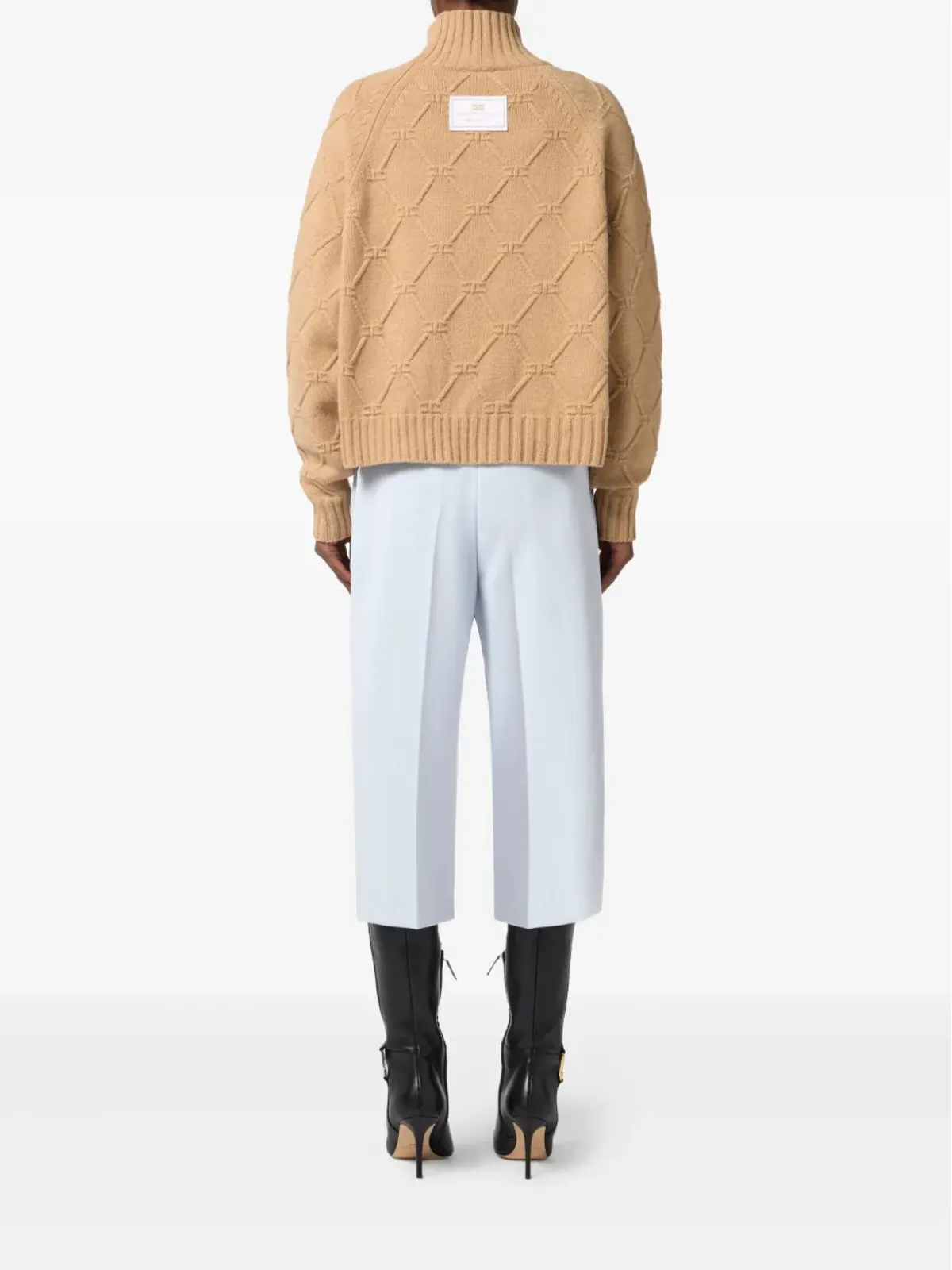 Elisabetta Franchi ダイヤモンドパターン タートルネックセーター - 画像4