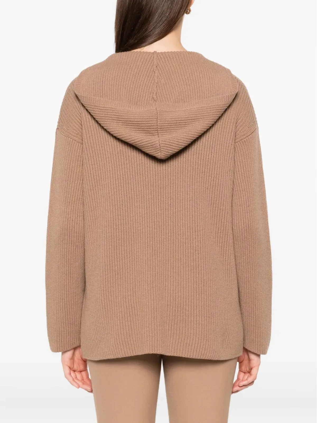 S Max Mara フード付きリブ編みジャンパー - 画像4