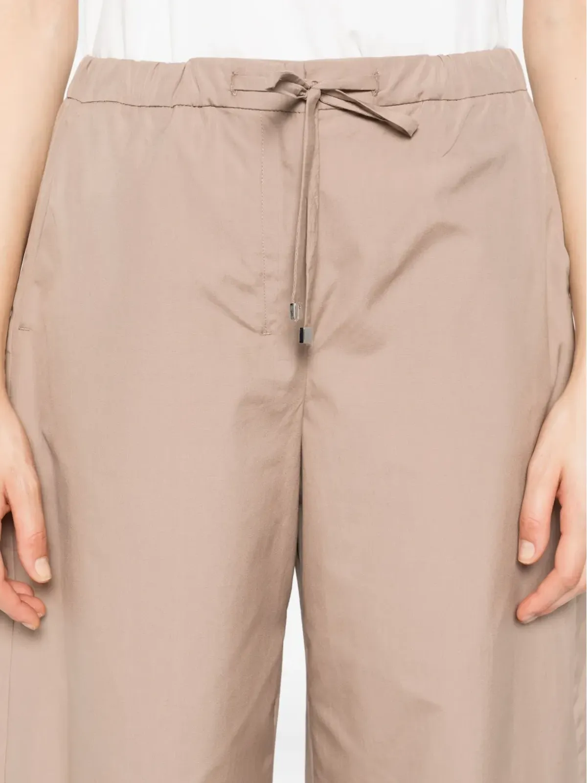 S Max Mara ドローストリング コットンパンツ - 画像5