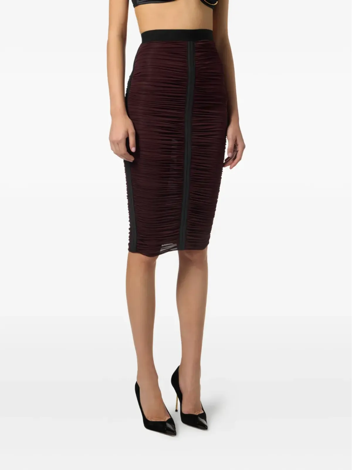 Elisabetta Franchi シャーリングペンシルスカート - 画像2