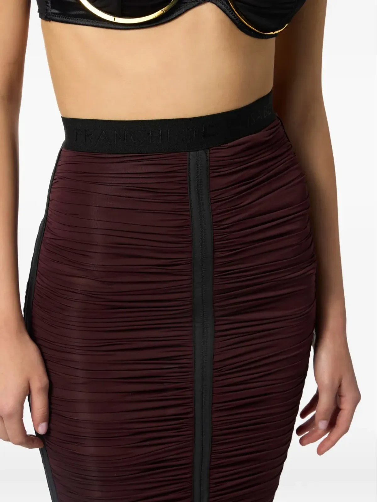 Elisabetta Franchi シャーリングペンシルスカート - 画像3