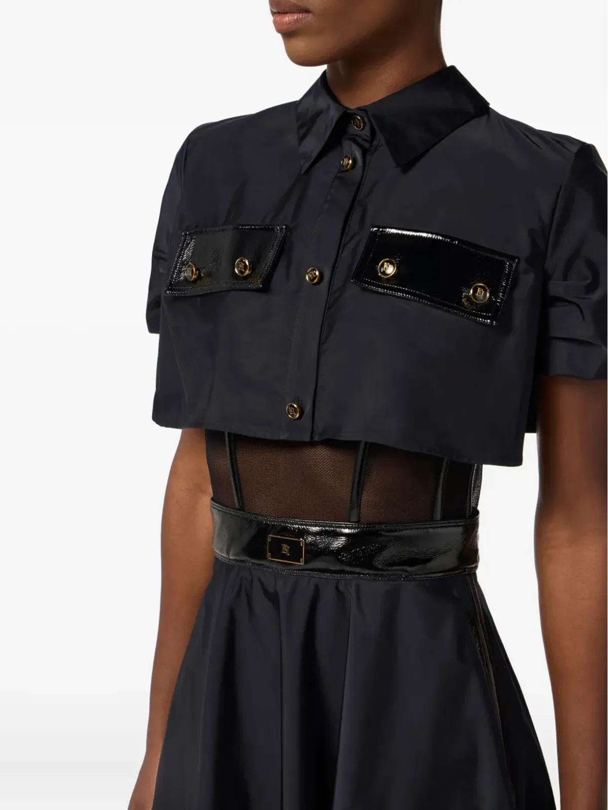 Elisabetta Franchi shirt belted midi dress - Black - 画像5