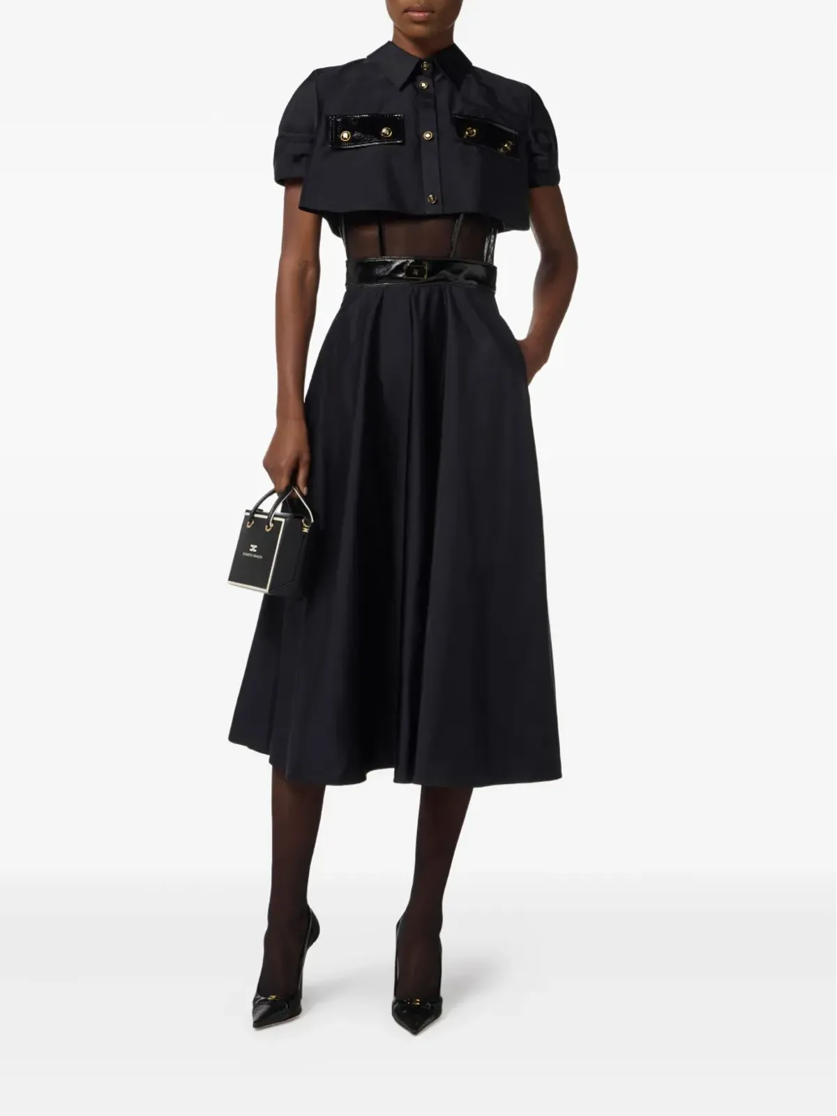 Elisabetta Franchi shirt belted midi dress - Black - 画像2