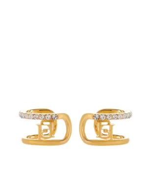 Elisabetta Franchi ロゴ入りラインストーン イヤーカフ - ゴールド - サムネイル1