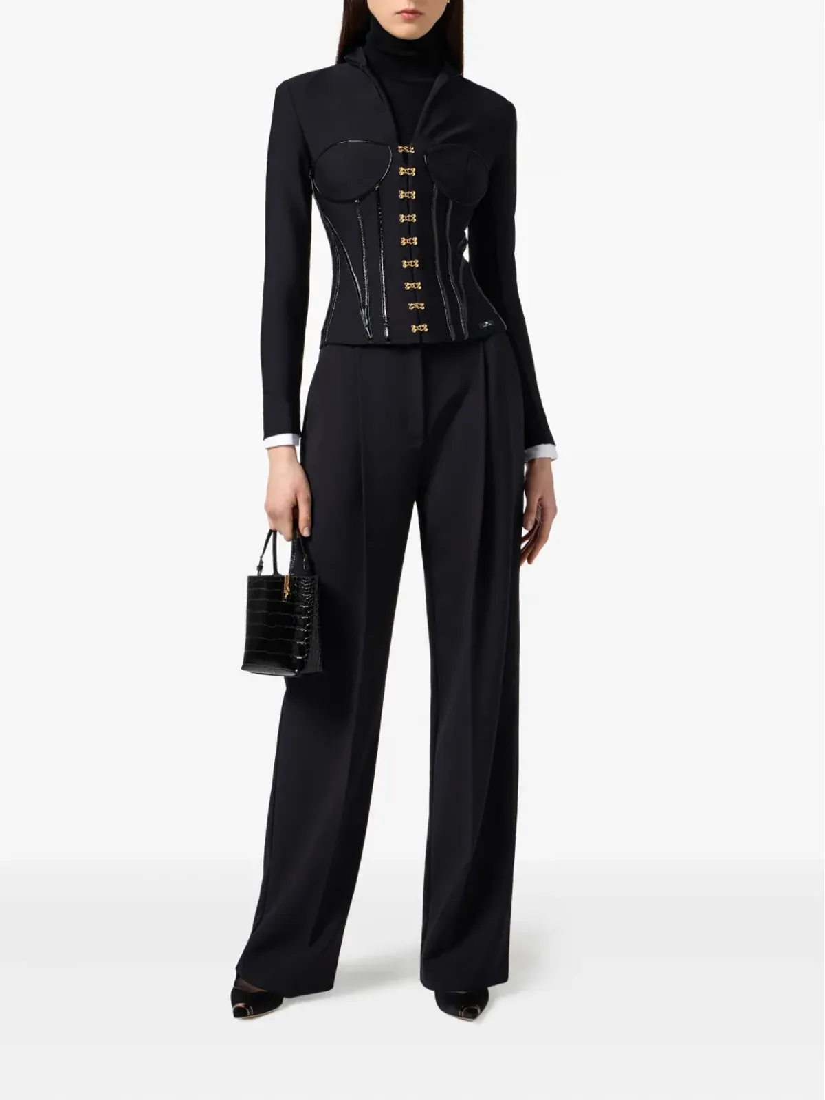 Elisabetta Franchi コルセットディテールのジャケット - 画像2