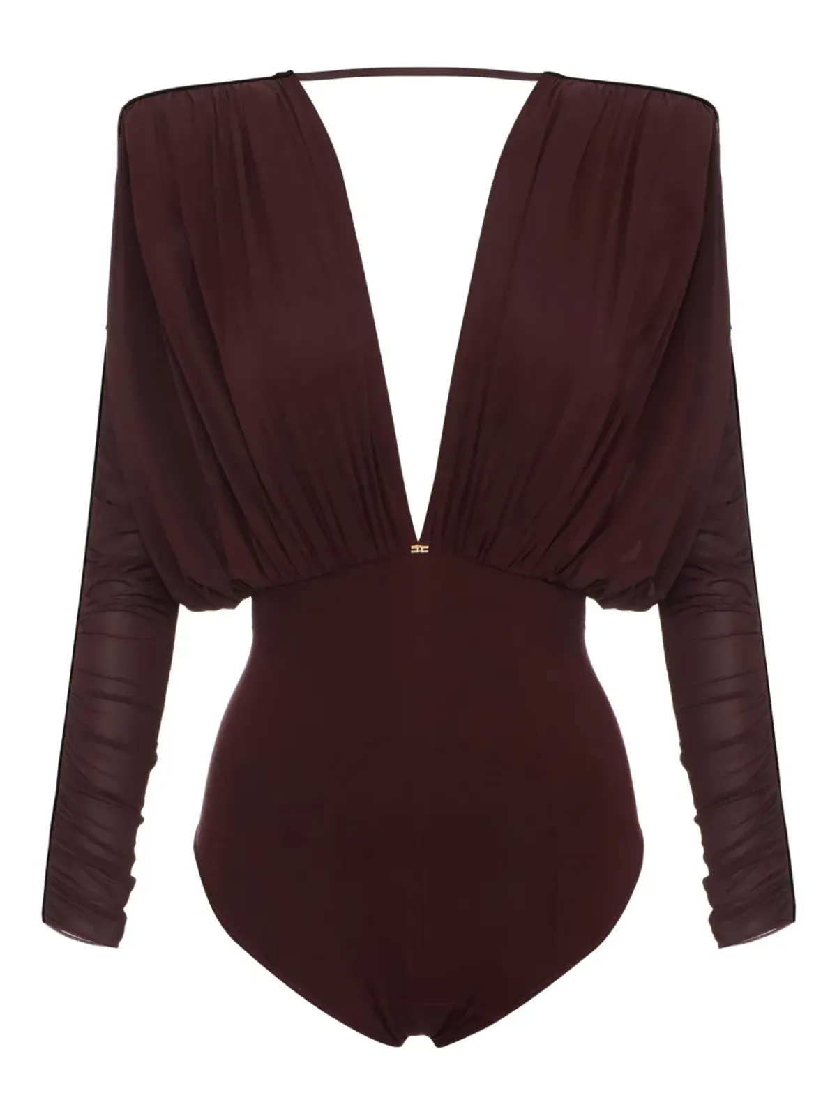 Elisabetta Franchi Vネック長袖ボディスーツ - 画像1