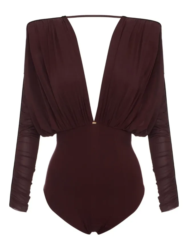 Elisabetta Franchi Elisabetta Franchi Vネック長袖ボディスーツの商品画像