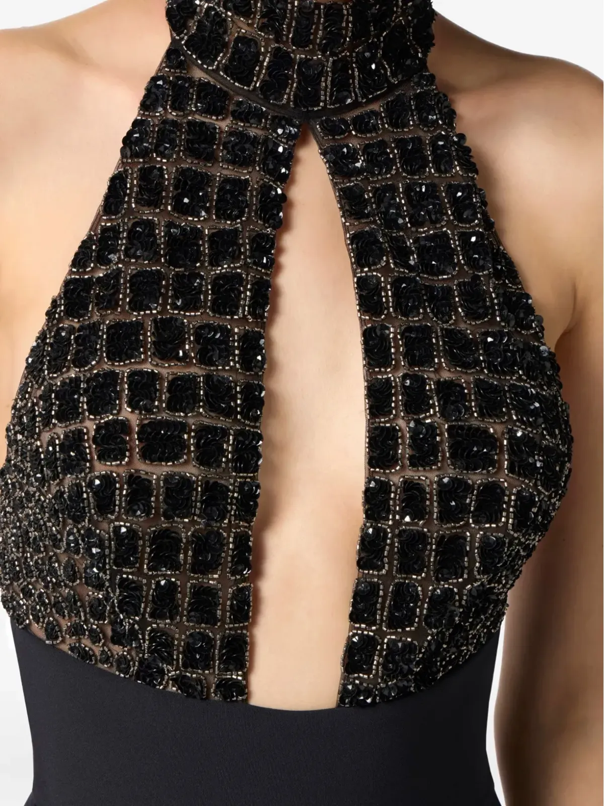 Elisabetta Franchi エンベリッシュド ホルターネック ジャンプスーツ - ブラック - 画像5