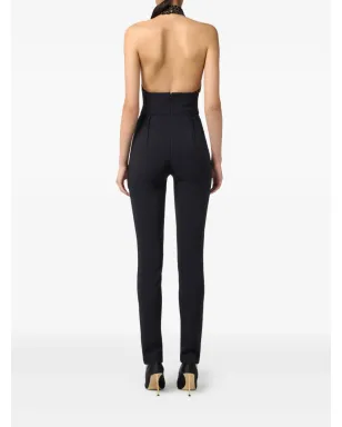 Elisabetta Franchi エンベリッシュド ホルターネック ジャンプスーツ - ブラック - サムネイル3