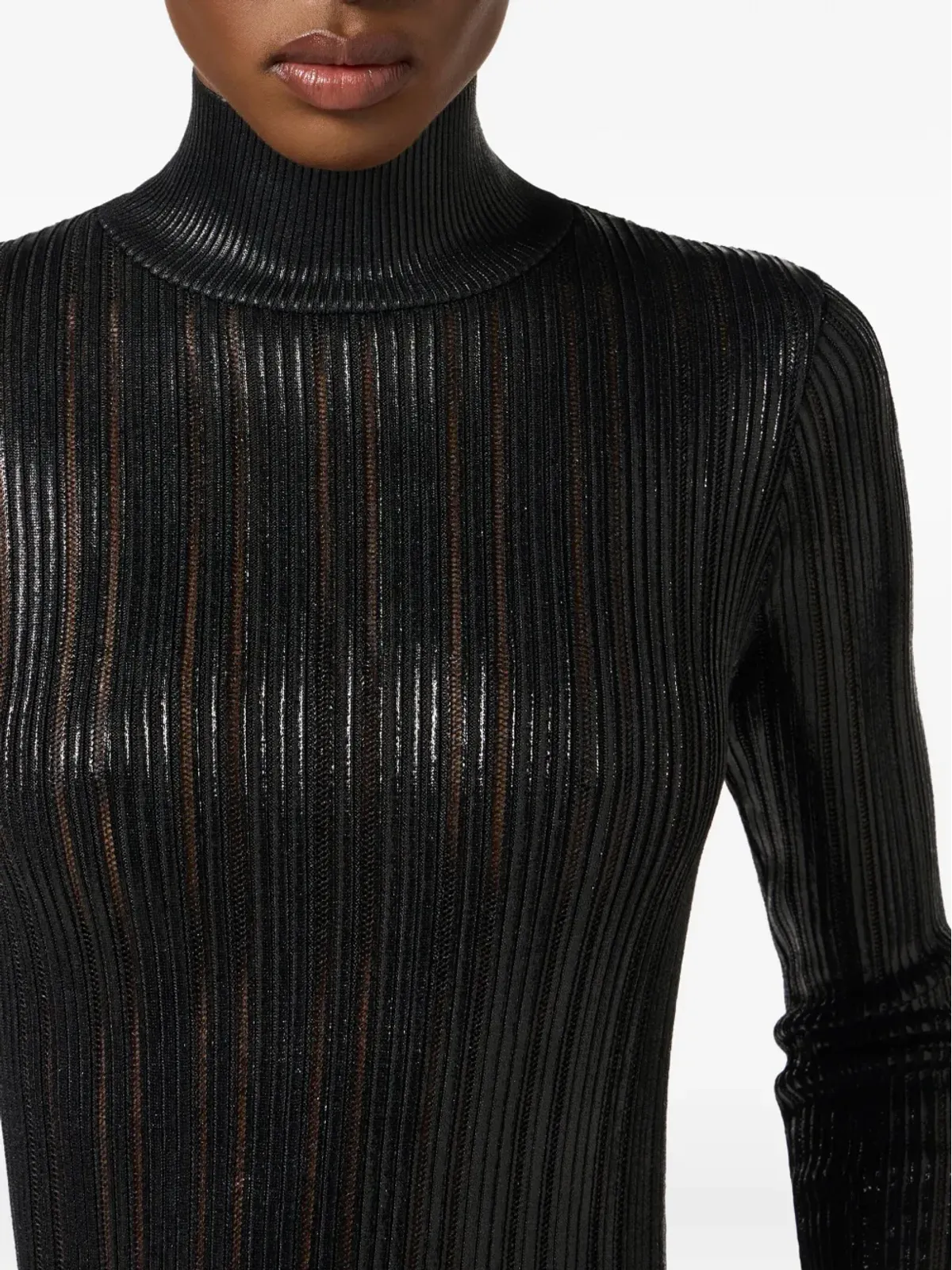 Elisabetta Franchi ストライプ ロールネック セーター - 画像5