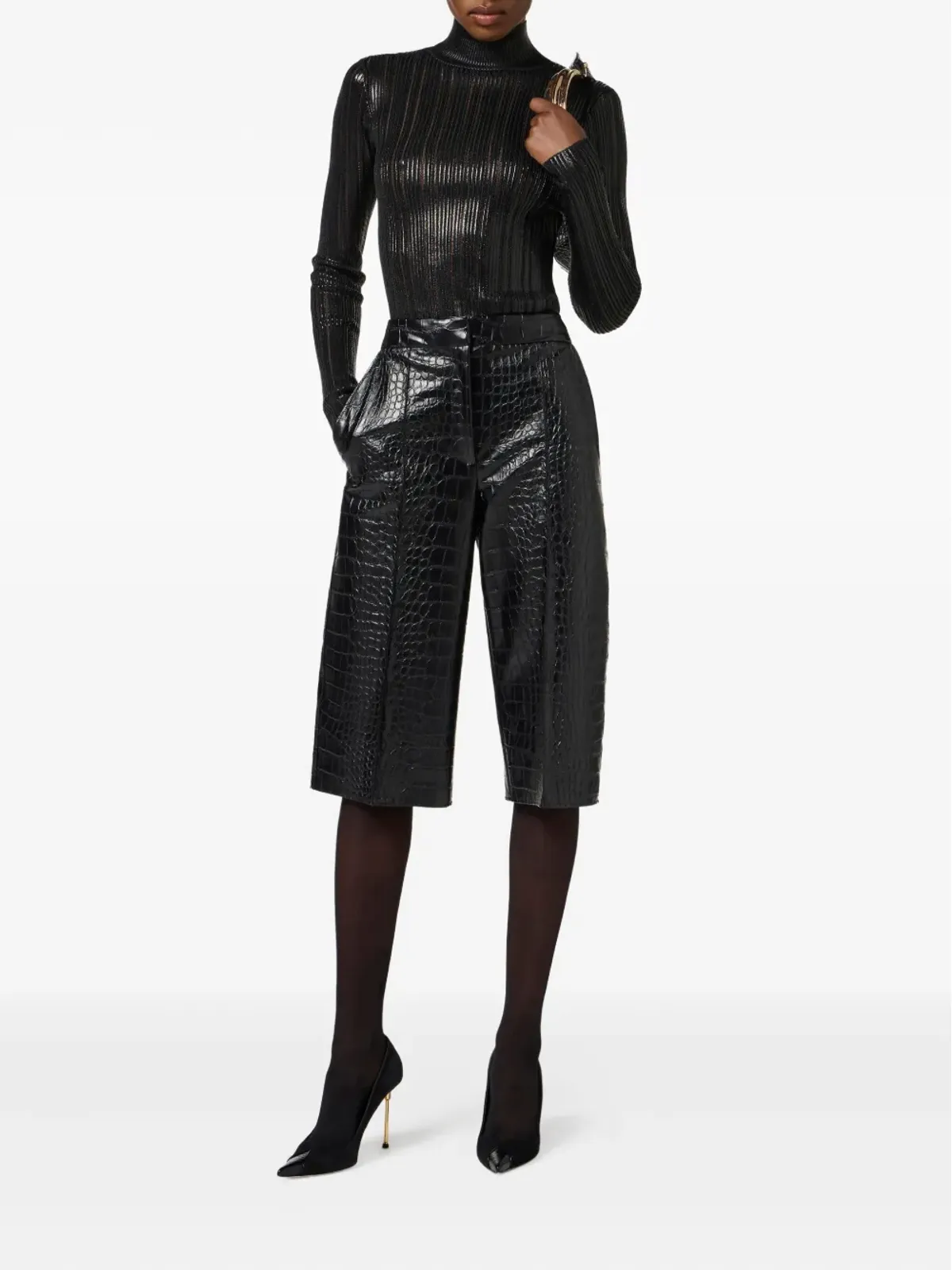 Elisabetta Franchi ストライプ ロールネック セーター - 画像2