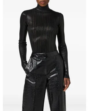 Elisabetta Franchi ストライプ ロールネック セーター - サムネイル4