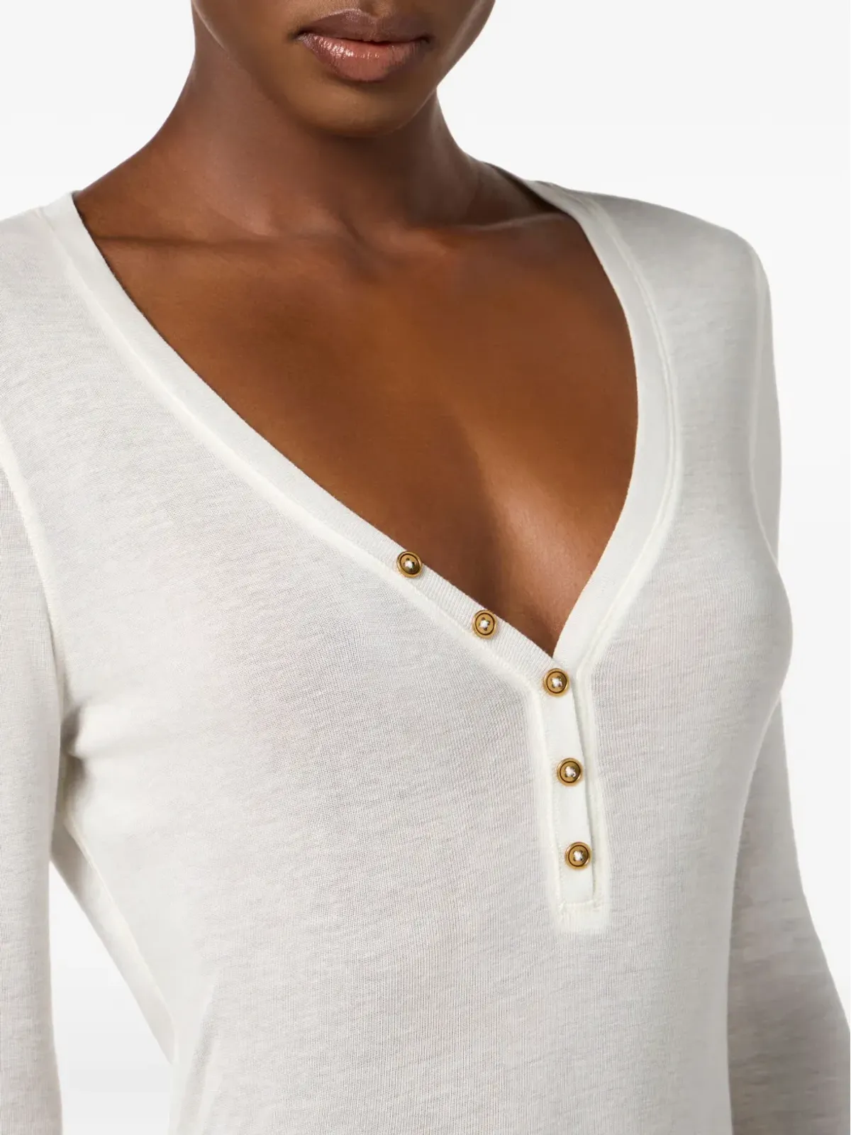 Elisabetta Franchi ヘンリーネックトップス - 画像5