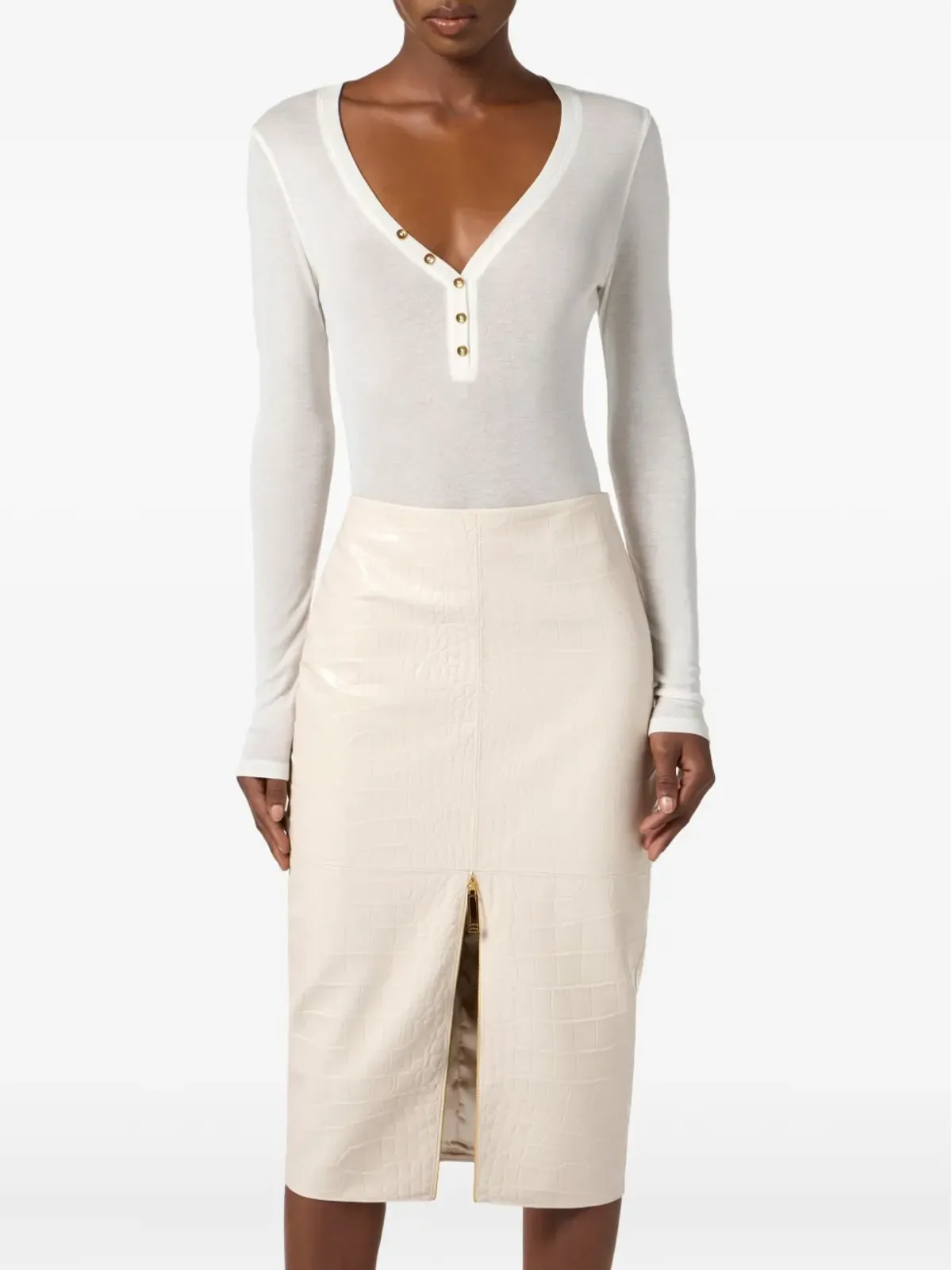 Elisabetta Franchi ヘンリーネックトップス - 画像4