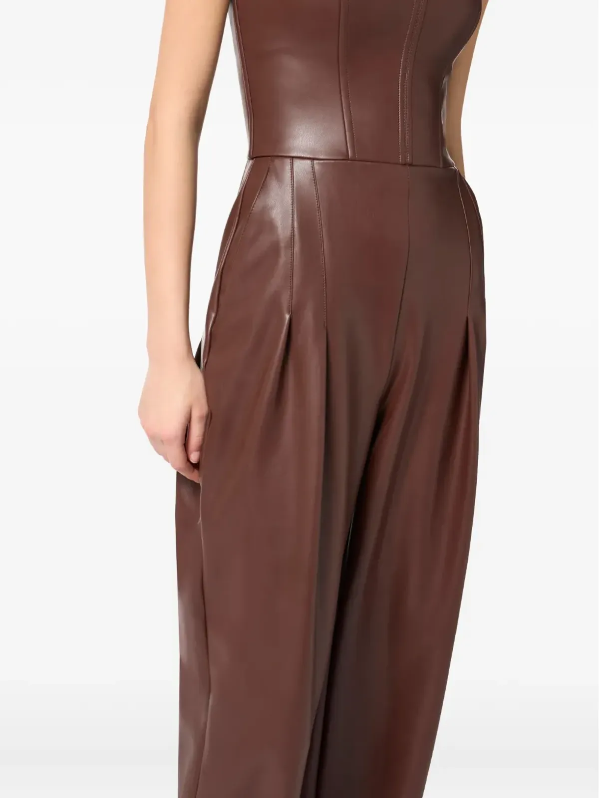 Elisabetta Franchi コルセットディテールジャンプスーツ - ブラウン - 画像5