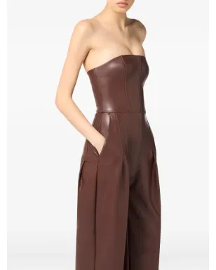 Elisabetta Franchi コルセットディテールジャンプスーツ - ブラウン - サムネイル4