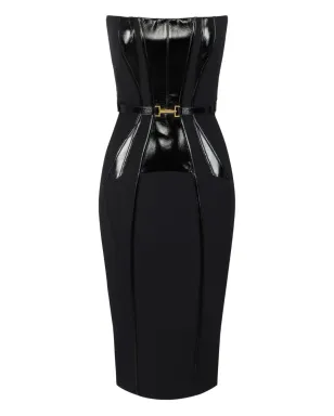 Elisabetta Franchi ベルト付きコルセットドレス（ブラック） - サムネイル5