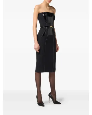 Elisabetta Franchi ベルト付きコルセットドレス（ブラック） - サムネイル2