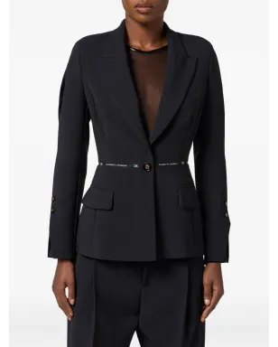 Elisabetta Franchi 構造的ベルト付きブレザー - サムネイル4