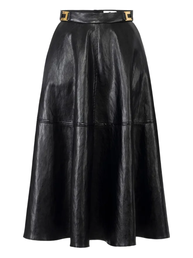Elisabetta Franchi Elisabetta Franchi レザー風ベルト付きミディスカートの商品画像