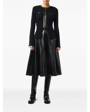 Elisabetta Franchi レザー風ベルト付きミディスカート - サムネイル2