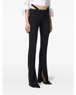 Elisabetta Franchi クリスタル装飾ストレートレッグパンツ - サムネイル1
