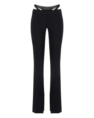 Elisabetta Franchi クリスタル装飾ストレートレッグパンツ - サムネイル5