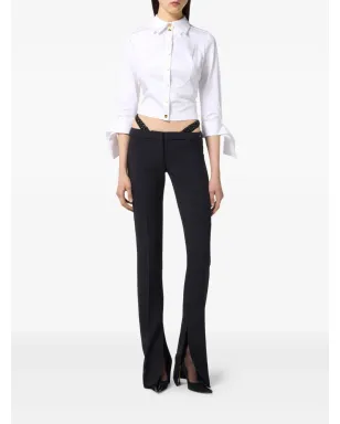 Elisabetta Franchi クリスタル装飾ストレートレッグパンツ - サムネイル2