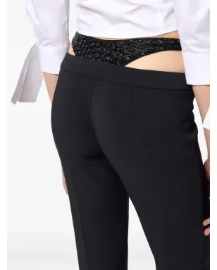 Elisabetta Franchi クリスタル装飾ストレートレッグパンツ - サムネイル4