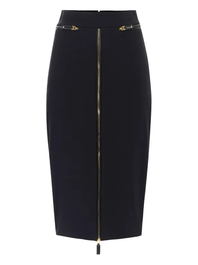 Elisabetta Franchi Elisabetta Franchi ジップフロント クレープ ミディスカートの商品画像