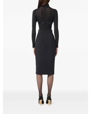 Elisabetta Franchi ジップフロント クレープ ミディスカート - サムネイル3