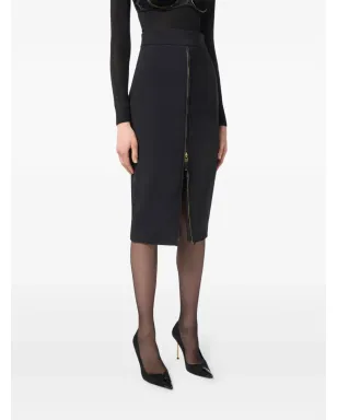 Elisabetta Franchi ジップフロント クレープ ミディスカート - サムネイル4
