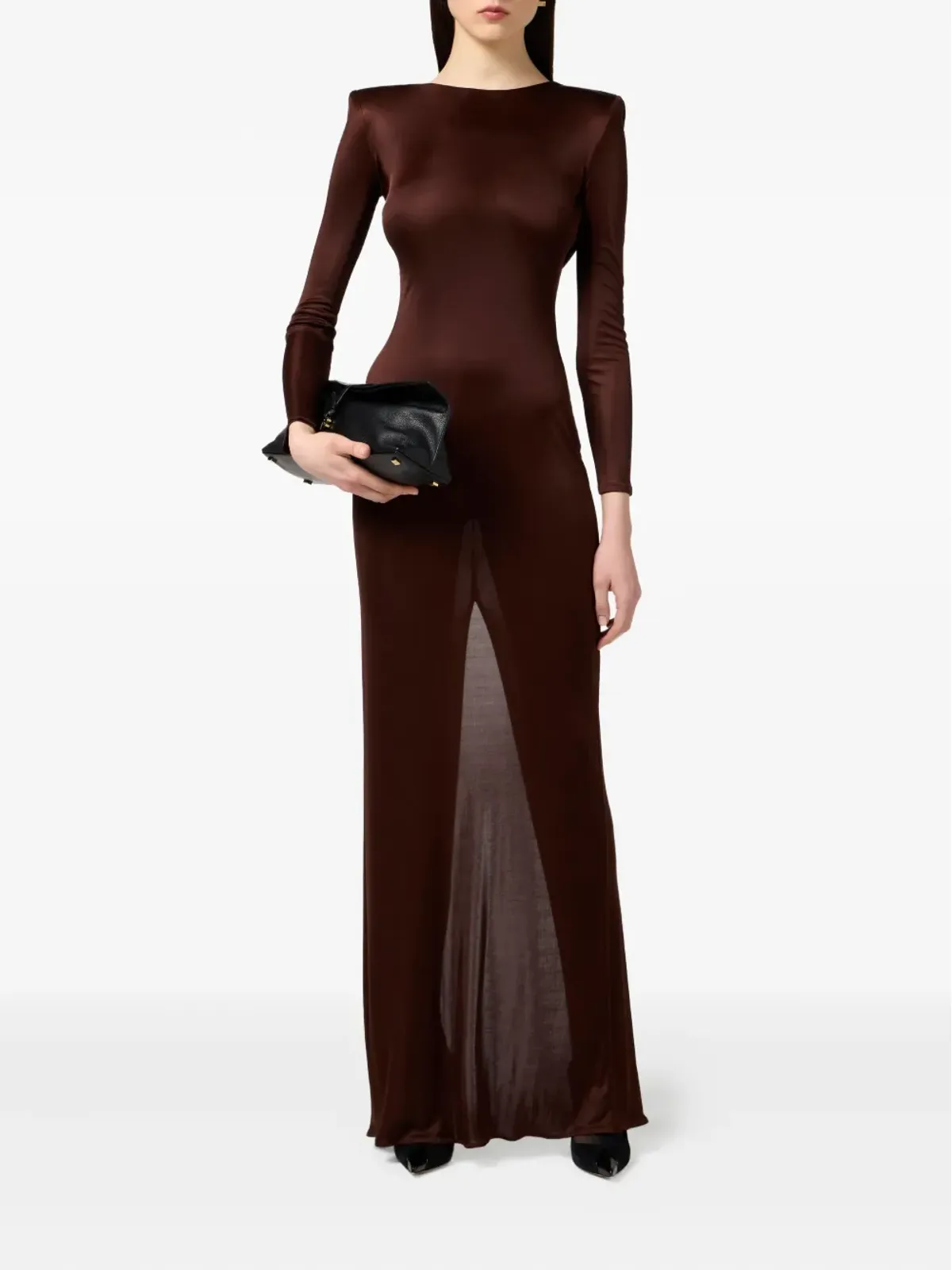 Elisabetta Franchi クルーネック マキシドレス - 画像2