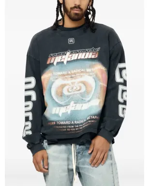 RRR123 Divinity Paper Garden ロングスリーブ Tシャツ ブラック - サムネイル1