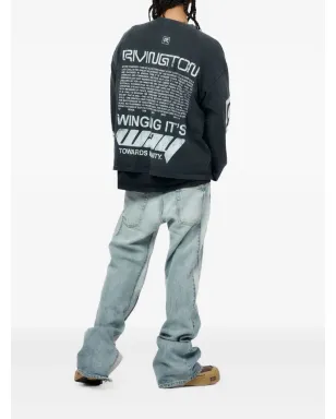 RRR123 Divinity Paper Garden ロングスリーブ Tシャツ ブラック - サムネイル3