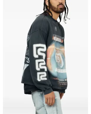 RRR123 Divinity Paper Garden ロングスリーブ Tシャツ ブラック - サムネイル4