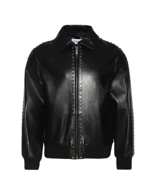 LOEWE スタッズ付きレザーボンバージャケット - サムネイル1