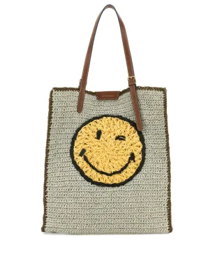 Anya Hindmarch 笑顔モチーフの織り込みトートバッグ - サムネイル1