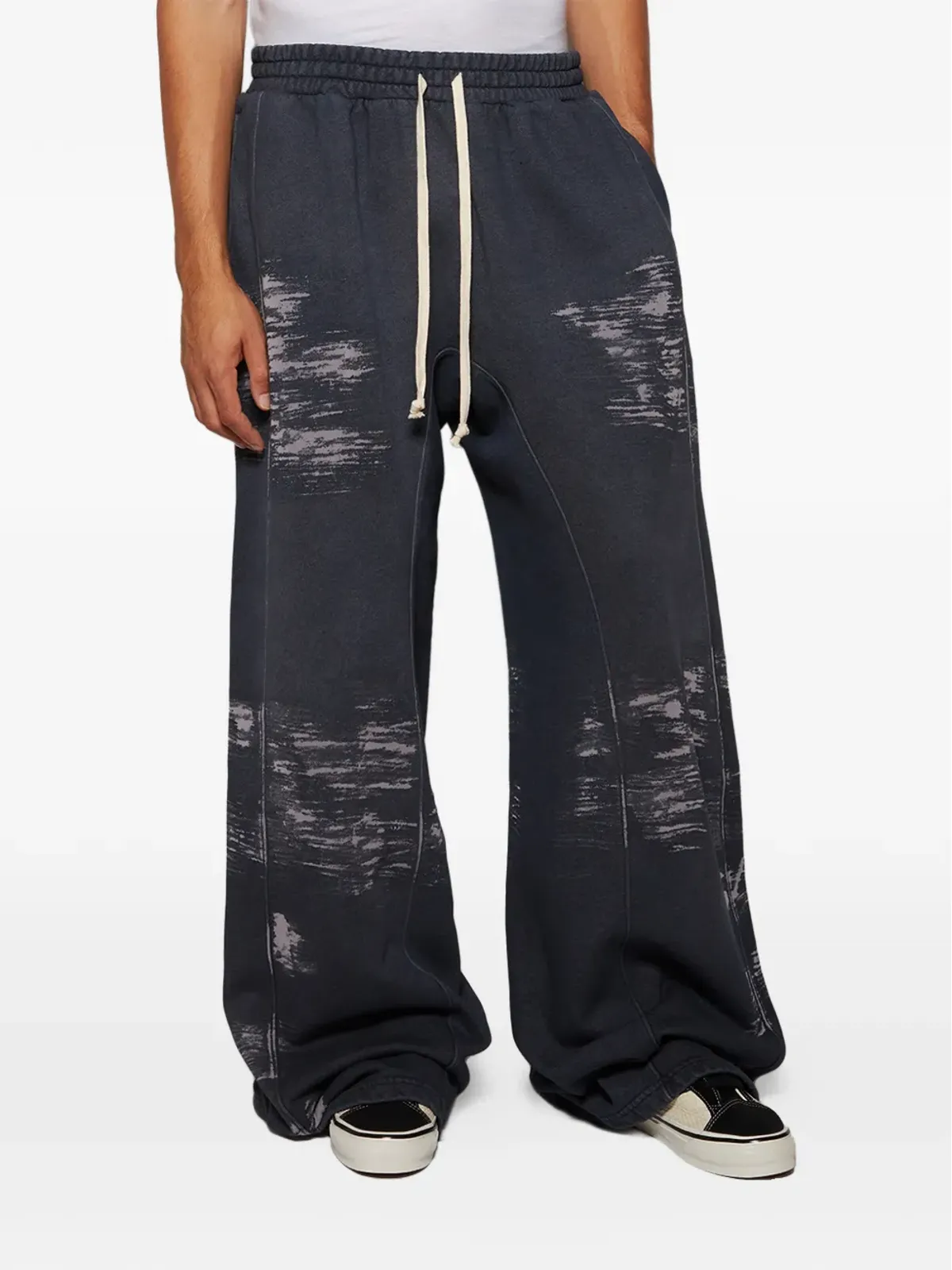 RRR123 Burn The Man ドローコード付きプリントパンツ - グレー - 画像3