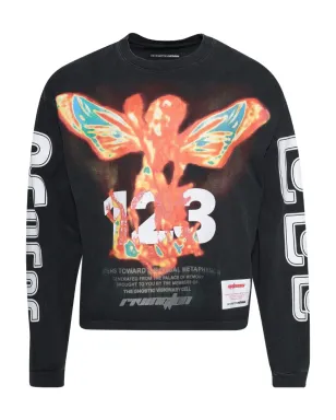 RRR123 長袖グラフィックTシャツ - ブラック - サムネイル1