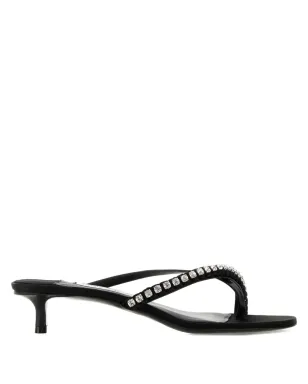 Jimmy Choo ラインストーン装飾ヒールサンダル - ブラック - サムネイル1