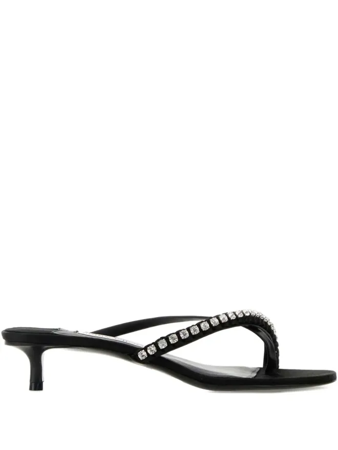 Jimmy Choo Jimmy Choo ラインストーン装飾ヒールサンダル - ブラックの商品画像
