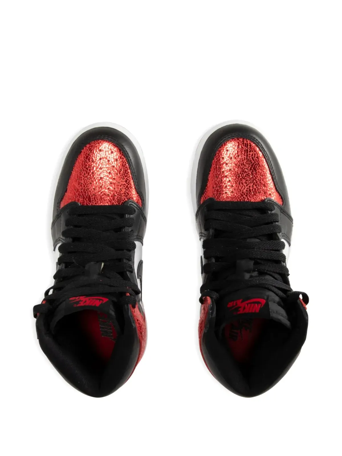 Jordan エアジョーダン 1 レトロ ハイトップ レザー スニーカー - レッド - 画像3
