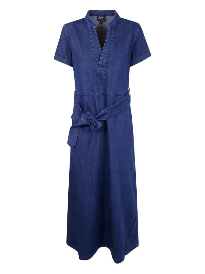 A.P.C. A.P.C. アネリー ベルト付きデニムミディドレスの商品画像