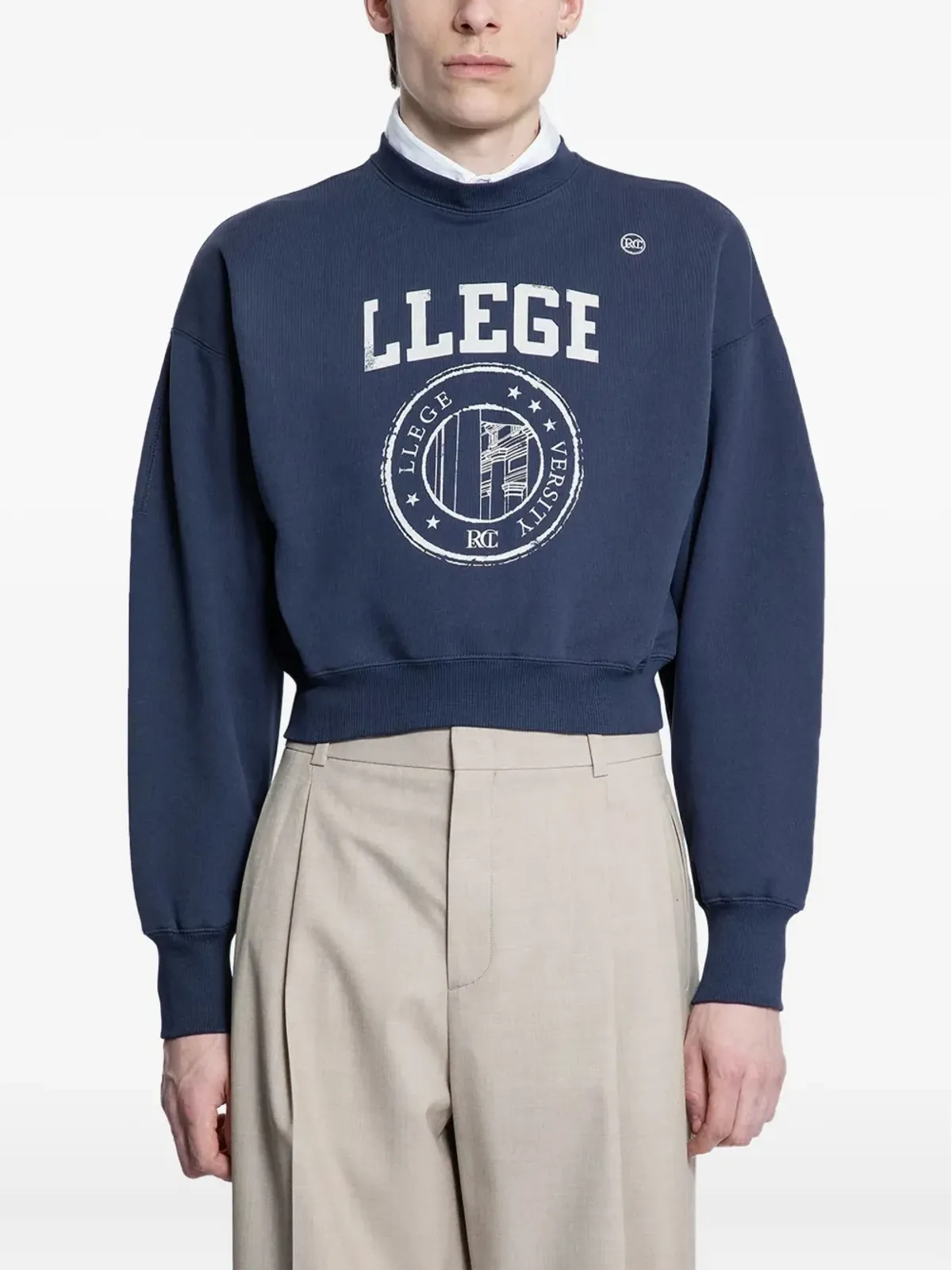 Recto Llege-logo クロップドスウェットシャツ - 画像1