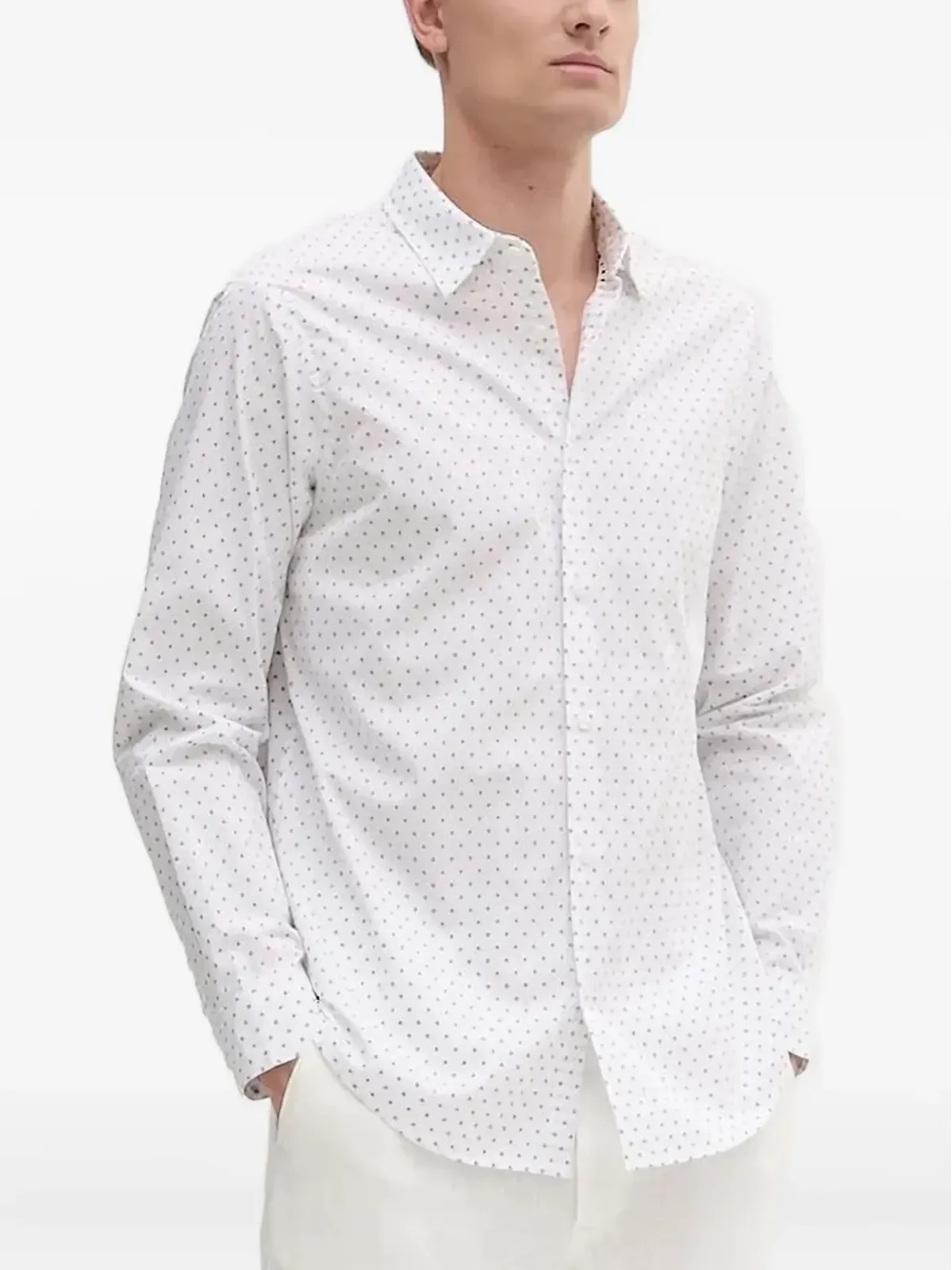 Armani Exchange マイクロドットプリントシャツ - White - 画像1