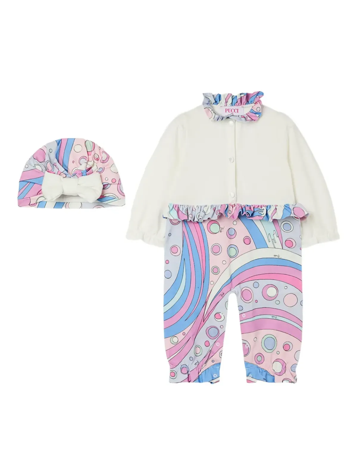 PUCCI Junior フリル付きロンパースセット - 画像1