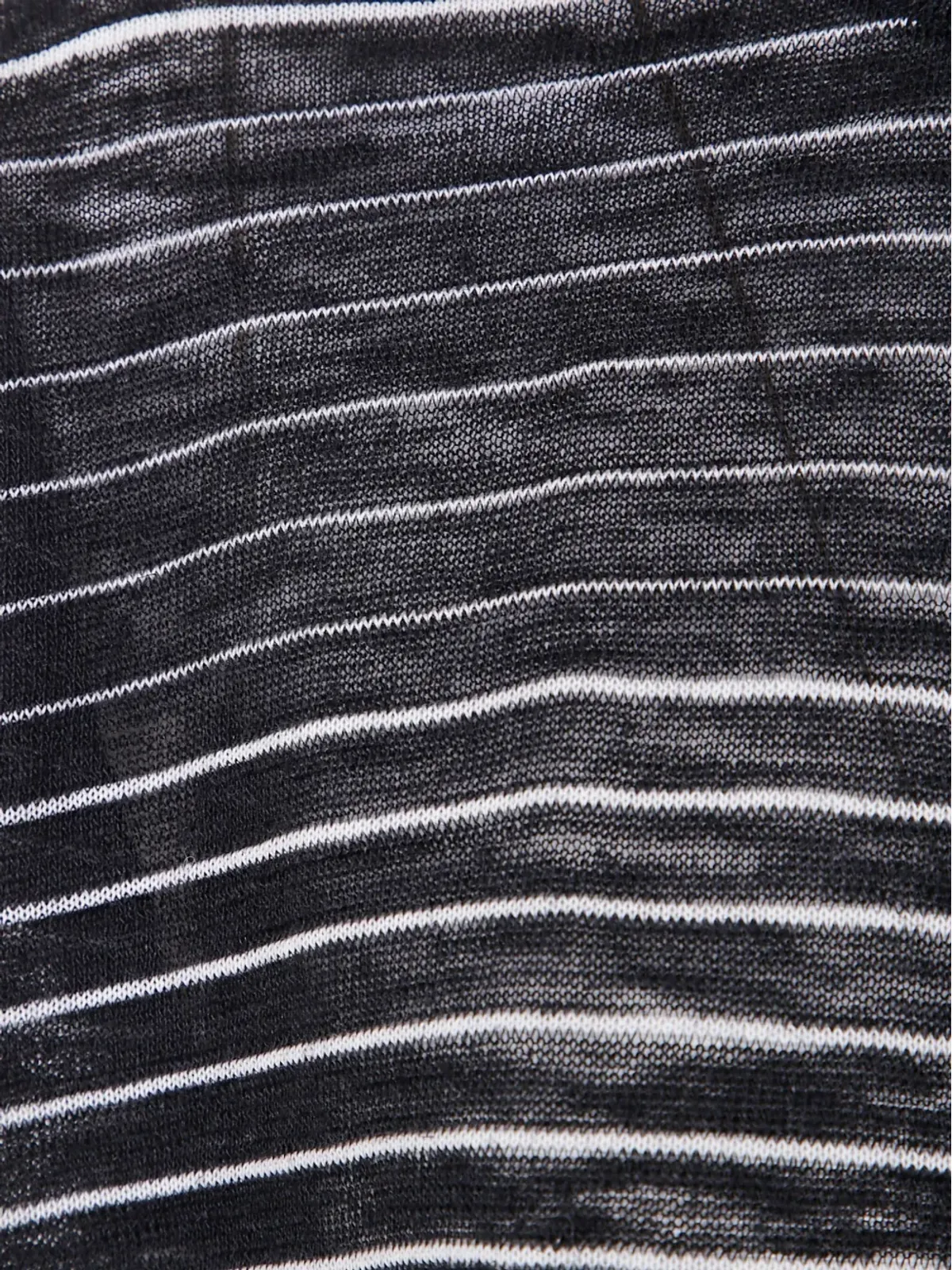Nuur ストライプ入りリネンのトップス - ブラック - 画像3