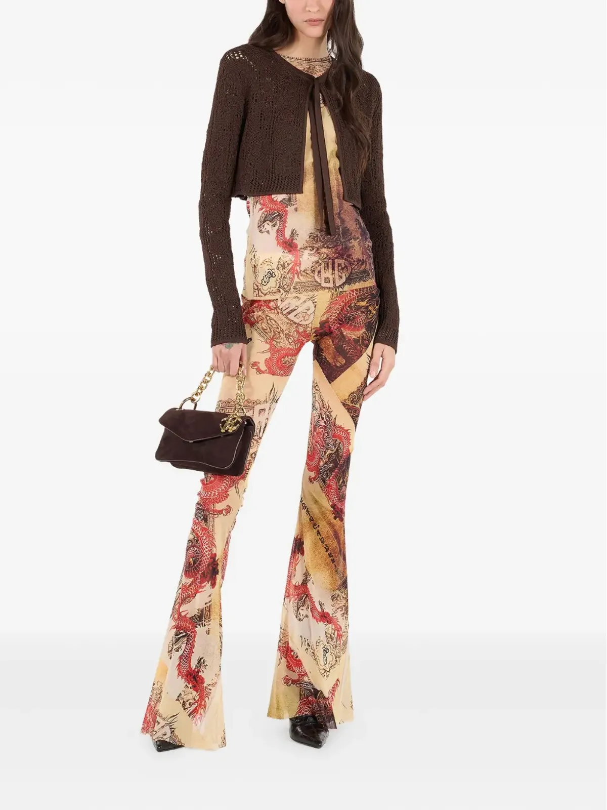 Roberto Cavalli フレアプリントパンツ - 画像2