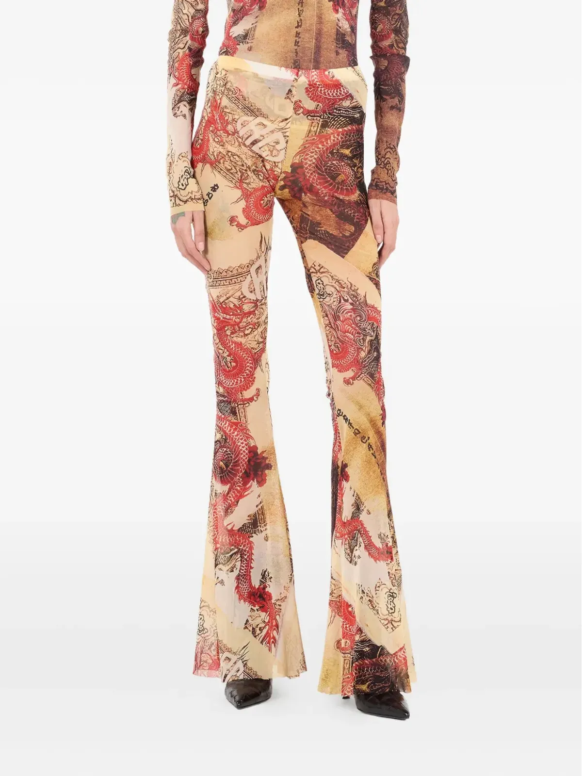 Roberto Cavalli フレアプリントパンツ - 画像3